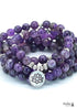 Amethyst Mala Beads 108 Lotus Necklace